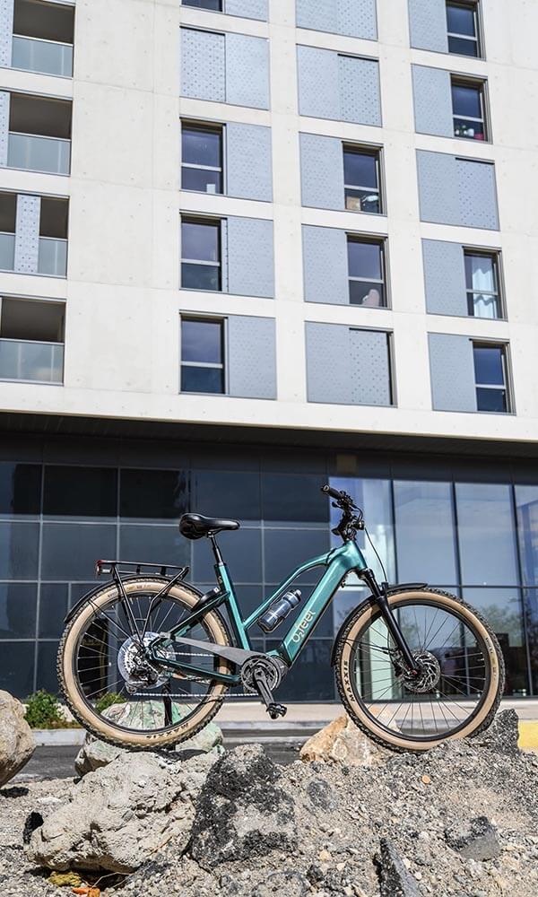 A green O2feel e-bike